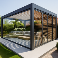 Motorized Louvered Pergola Engineered for Climate Control, Rainproof Louvers, Integrated Drainage, 320x300cm