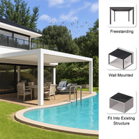 Motorized Louvered Pergola Engineered for Climate Control, Rainproof Louvers, Integrated Drainage, 320x300cm
