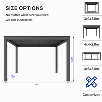 Motorized Louvered Pergola Engineered for Climate Control, Rainproof Louvers, Integrated Drainage, 320x300cm